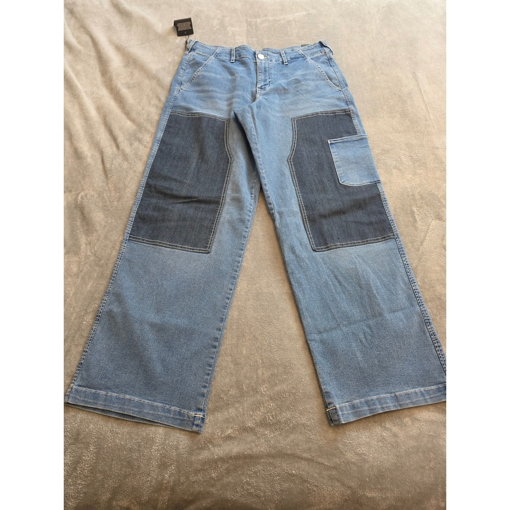 True Religion Low Rise Carpenter Jeans Wide Leg Double Knee Blue Denim W30 - Picture 1 of 7